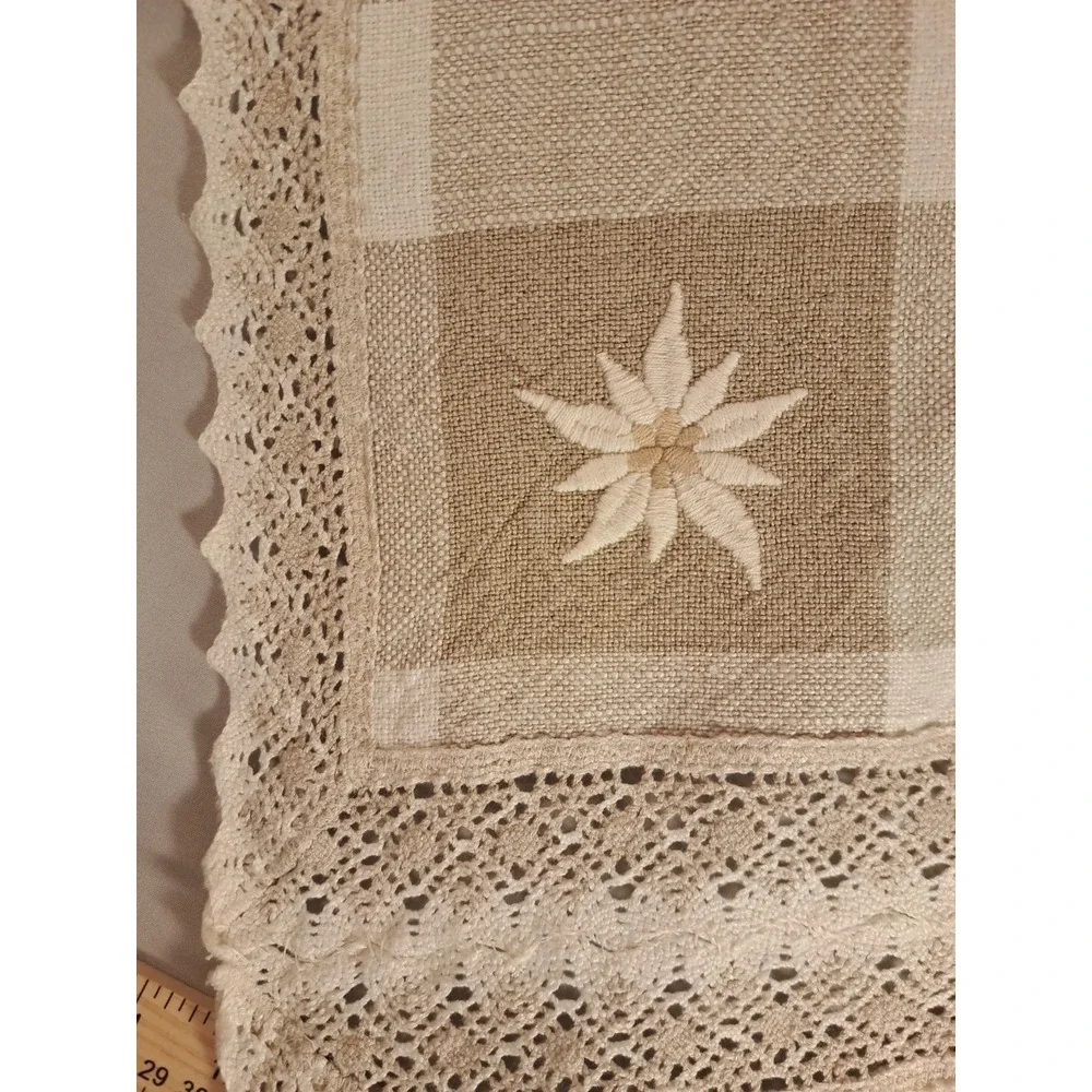 Table Runner 54 In X 14 In Linen Ubelhor Made In Austria edelweiss Flowers Cabin